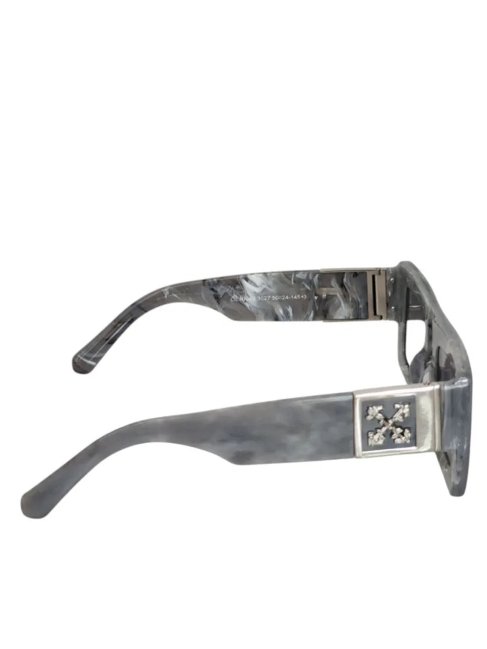 OFF-WHITE Leonardo OER1049 Gray Marble Square Sunglasses Unisex